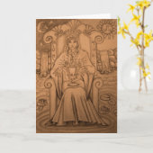 Queen Of Cups - Tarot Card Karte (Gelbe Blume)