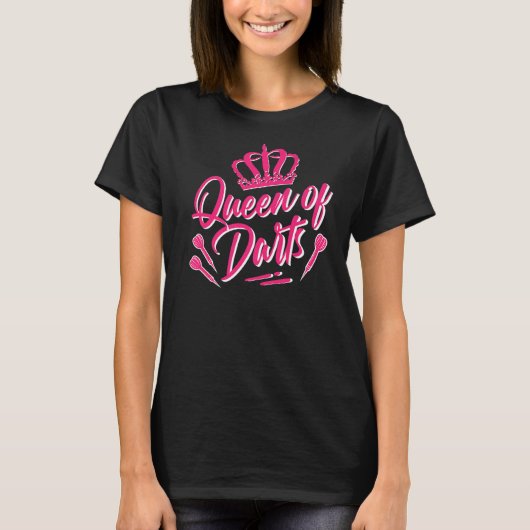 Queen of Darts - Funny Dart Arrows Set Dart Player T-Shirt (Vorderseite)