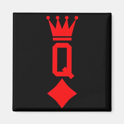 Queen Of Diamonds Playing Card Halloween Costume Magnet (Vorne)