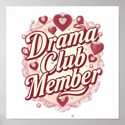 Queen of Drama Playful Quote Poster (Vorne)