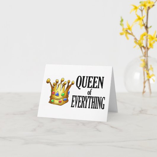 Queen of Everything Note Card Karte (Gelbe Blume)