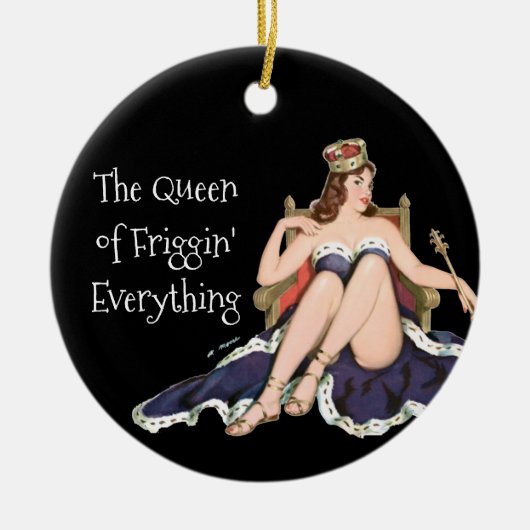 Queen of Everything Retro Pinup Keramik Ornament (Vorne)