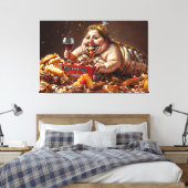 "Queen of Gluttonous Decay" farbenfrohe Portrait Leinwanddruck (Insitu (Schlafzimmer))