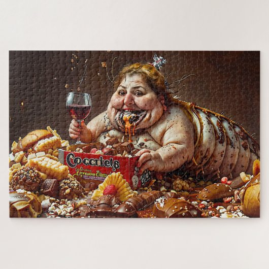 "Queen of Gluttonous Decay" farbenfrohe Portrait Puzzle (Horizontal)