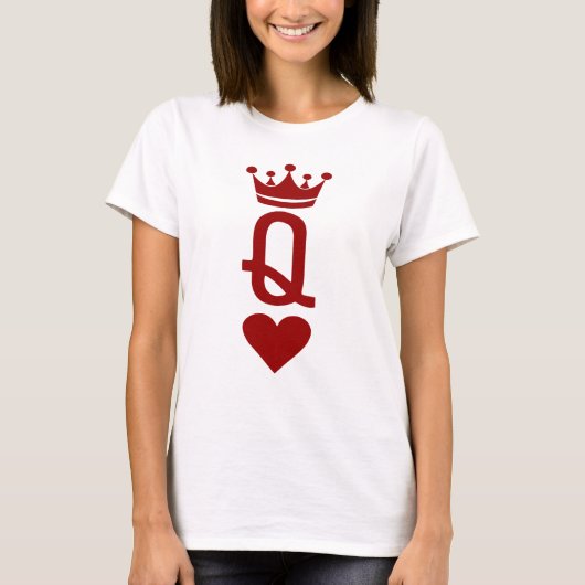 Queen of Hearcard Game Lover Dice Game Lover T-Shirt (Vorderseite)