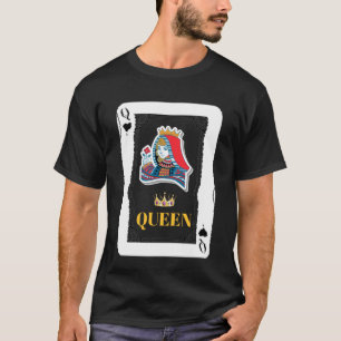 Queen of Heart Black Heart Blackjack Cards Poker T-Shirt