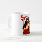 Queen Of Heart Playing Card Love Valentine Outfit  Kaffeetasse (Vorderseite Links)