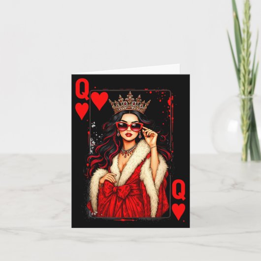 Queen Of Heart Playing Card Love Valentine Outfit Karte (Vorderseite)