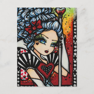 Queen of Hearts Alice Fairy Fantasy Art Girl Postkarte