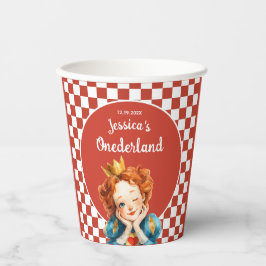 Queen of Hearts Alice in ONEDERLAND 1st Birthday Pappbecher