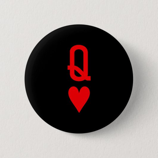 Queen Of Hearts And King Of Hearts Couples Matchin Button (Vorderseite)
