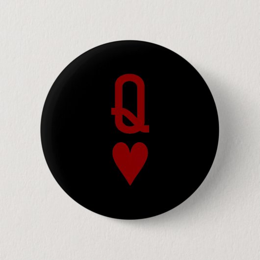 Queen Of Hearts And King Of Hearts Couples Matchin Button (Vorderseite)