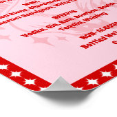 Queen of Hearts Bachelorette Cocktail Menu Sign Poster (Ecke)