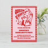 Queen of Hearts Bachelorette Einladung (Stehend Vorderseite)