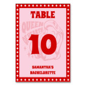 Queen of Hearts Bachelorette Party Tischnummer (Rückseite)