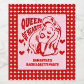 Queen of Hearts Bachelorette Party Weinetikett (Einzelnes Label)