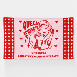 Queen of Hearts Bachelorette Party Welcome Banner