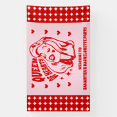 Queen of Hearts Bachelorette Party Welcome Banner (Vertikal)