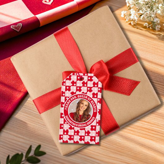 Queen of Hearts Brautparty Foto Vielen Dank Geschenkanhänger