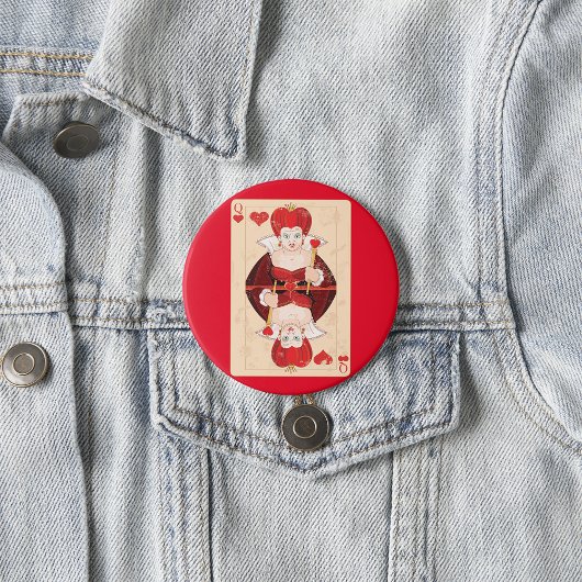 Queen of Hearts Button