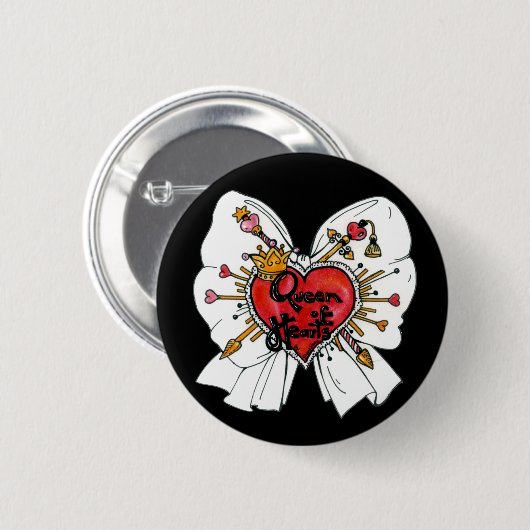 Queen of Hearts Button (Vorne & Hinten)