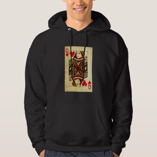 Queen Of Hearts Card Deck Old Hoodie (Vorderseite)