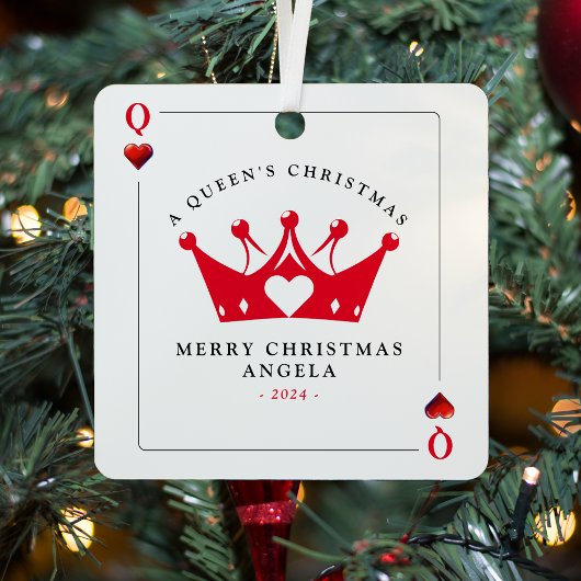 Queen of Hearts Casino Poker Weihnachten Ornament Aus Metall