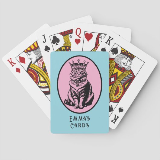 Queen of Hearts Cat Personalized Cards Spielkarten (Rückseite)