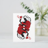 Queen of hearts. Fashion playing card Postkarte (Stehend Vorderseite)