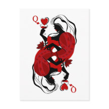 Queen of hearts. Fashion playing card
