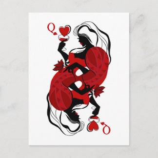 Queen of hearts. Fashion playing card Postkarte