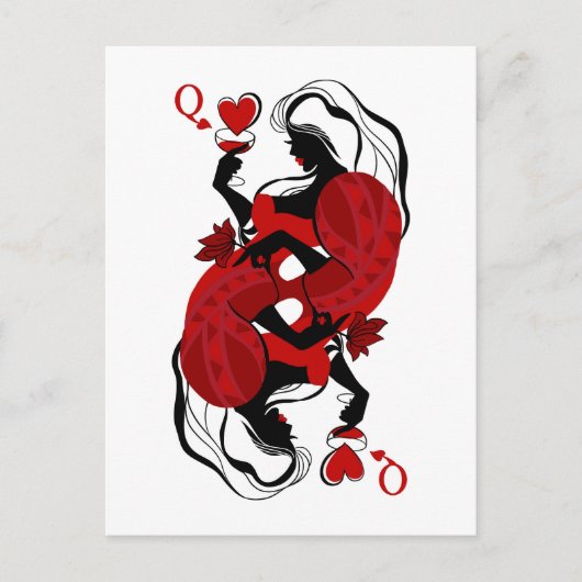 Queen of hearts. Fashion playing card Postkarte (Vorderseite)