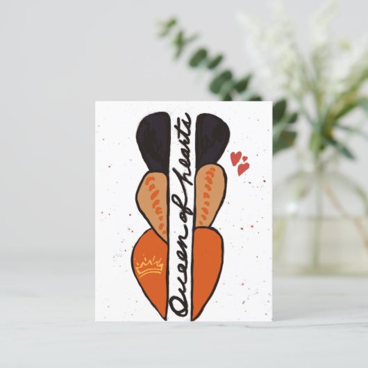 Queen of Hearts Flat Greeting Card (Stehend Vorderseite)
