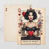 Queen of Hearts Gothic Tarot Postcard  Postkarte (Vorne/Hinten)