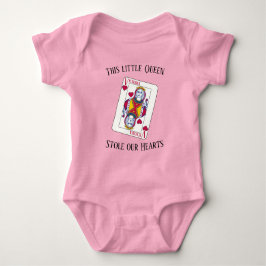 Queen of Hearts Individuelle Name Spielkarte Baby Strampler
