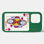 Queen of Hearts Individuelle Name Spielkarte Case-Mate iPhone Hülle (Rückseite (Horizontal))