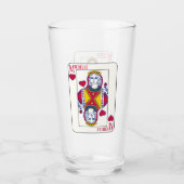 Queen of Hearts Individuelle Name Spielkarte Glas (Vorderseite)