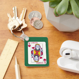 Queen of Hearts Individuelle Name Spielkarte Schlüsselanhänger