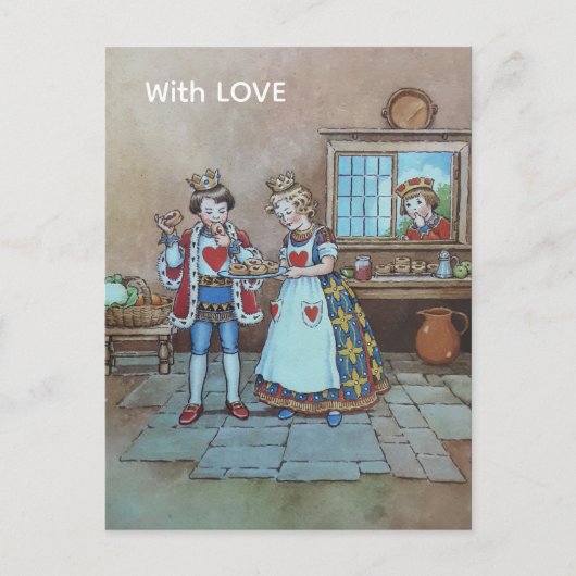 Queen of Hearts Kinderreim Postkarte (Vorderseite)