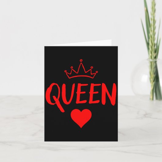 Queen Of Hearts Matching Couple Saint Valentines _ Karte (Vorderseite)