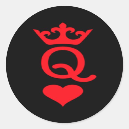 Queen Of Hearts Matching Couple Saint Valentines  Runder Aufkleber (Vorderseite)