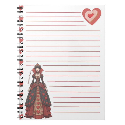 Queen of Hearts Notizblock (Vorderseite)