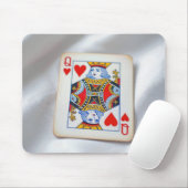 Queen of Hearts On White Satin Fabric Mousepad (Mit Mouse)