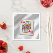 Queen of Hearts On White Satin Fabric Serviette (Beispiel)
