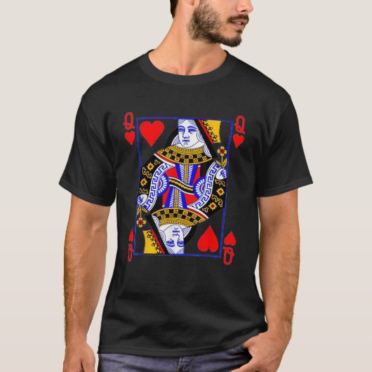 Queen of Hearts Playing Card Poker KartenKostüm Te T-Shirt (Vorderseite)
