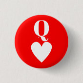 Queen of Hearts - Playing Card Symbol Button (Vorderseite)