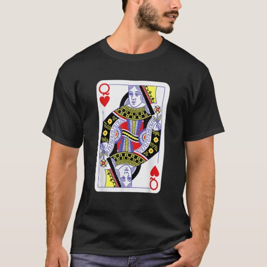 Queen Of Hearts Playing Cards Halloween Costume Ca T-Shirt (Vorderseite)