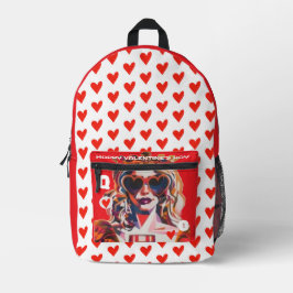 Queen of Hearts Pop Art  Bedruckter Rucksack
