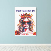 Queen of Hearts Pop Art Leinwanddruck (Insitu (Holzboden))