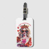 Queen of Hearts Pop Art Spiral Notebook Gepäckanhänger (Vorderseite Vertikal)